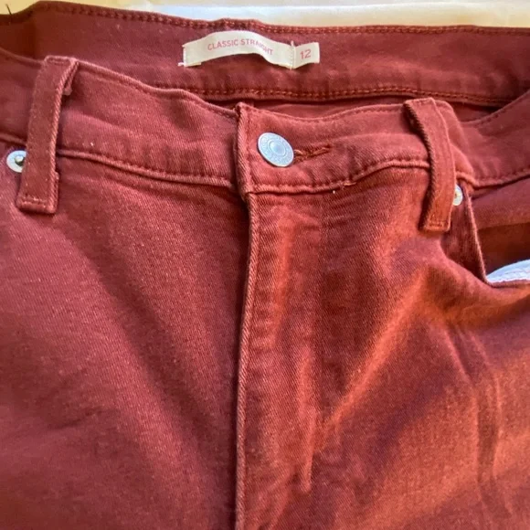 Levi's Brick Red stretch women’s Denim Jeans - Picture 5 of 8